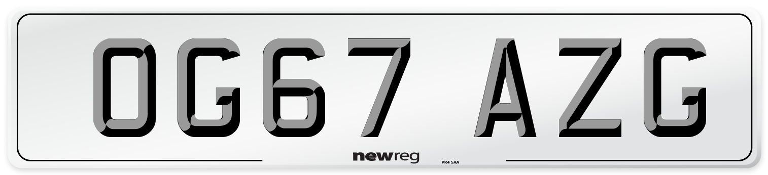 OG67 AZG Number Plate from New Reg